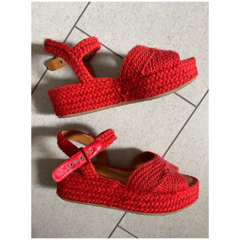 ROBERT CLERGERIE Alda Raffia Platform Sandal - Picture 2 of 4